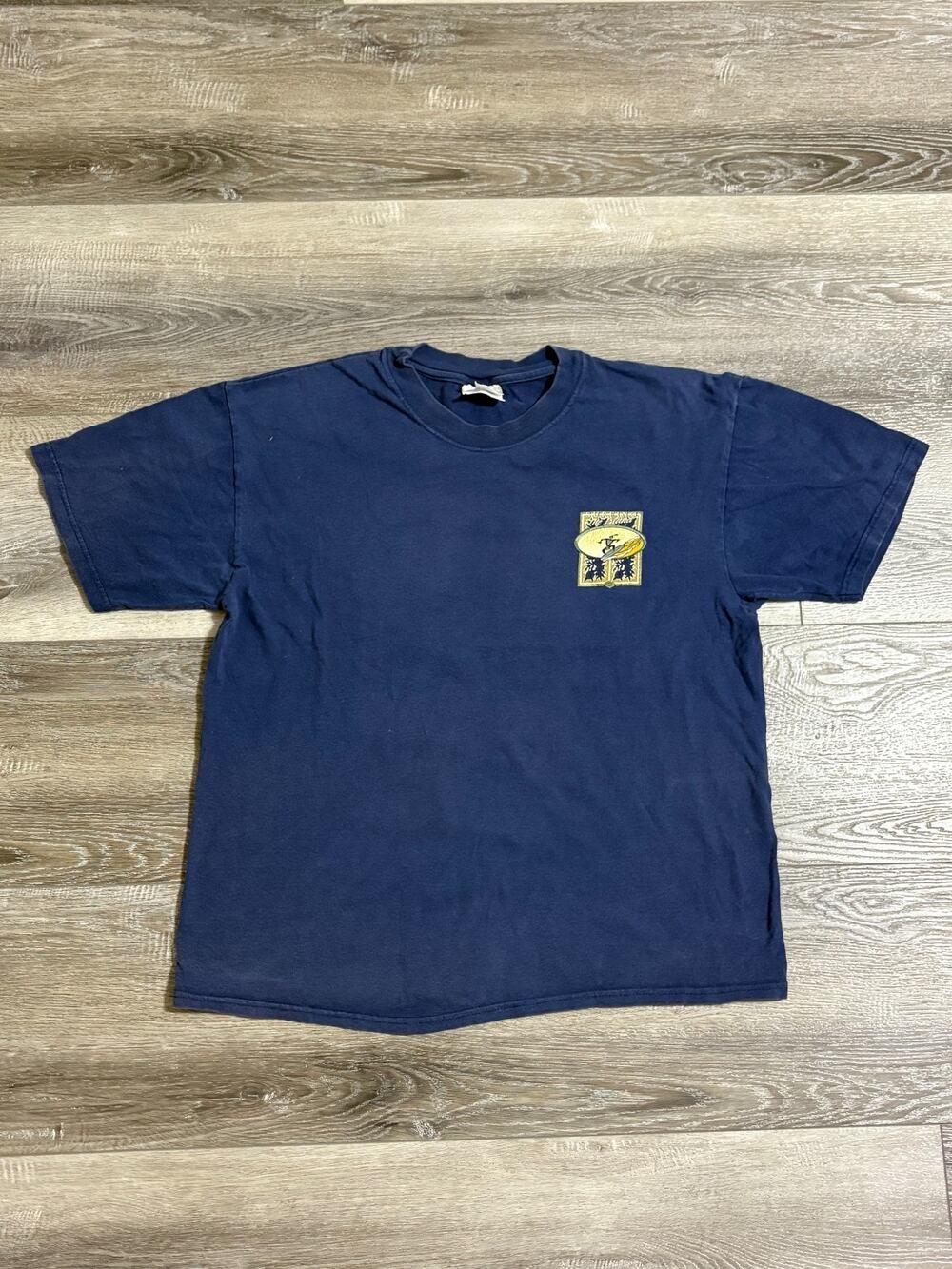 Hanes Navy Blue Short Sleeve Tee with Yellow Chest Patch